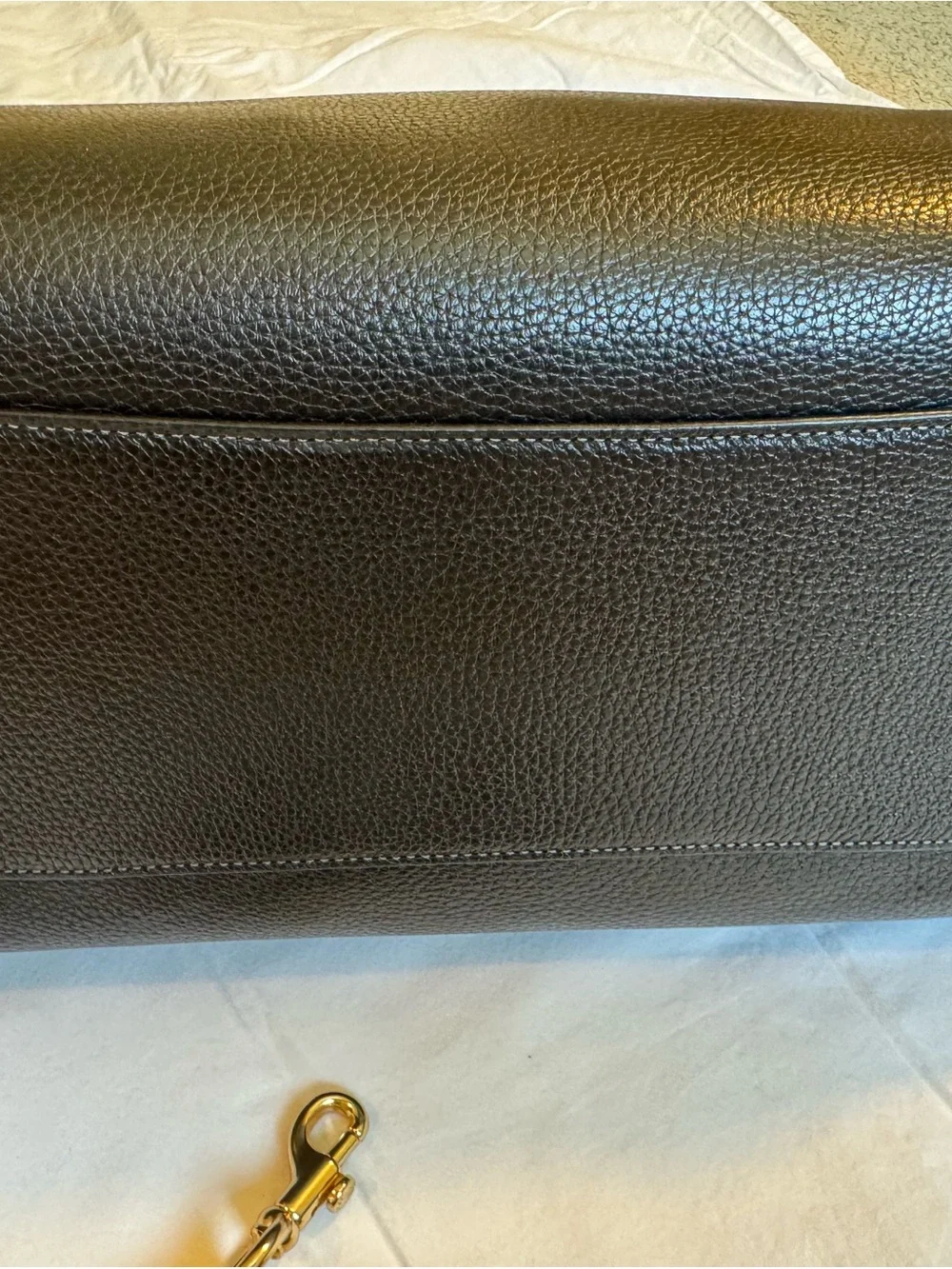 Coach Black Pebbled Leather Satchel with Gold Hardware
